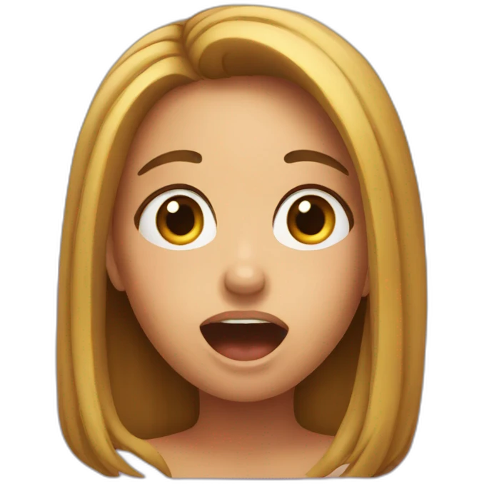 A girl is very surprised emoji