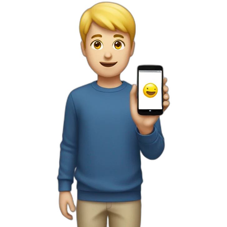 BOY  GOOGLE PHONE IN THE HAND emoji