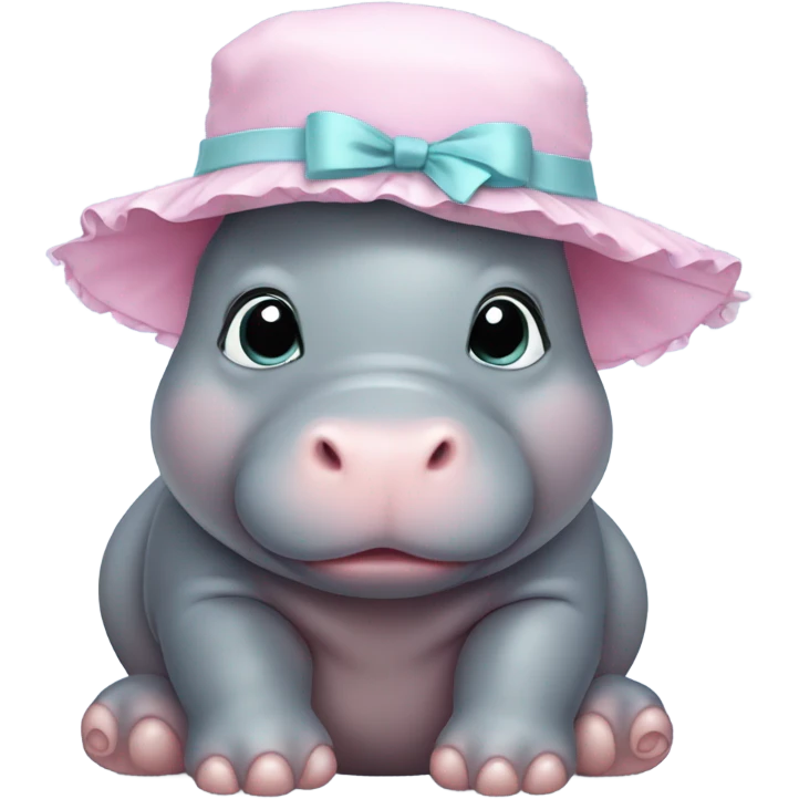 baby hippo wearing bonnet  emoji