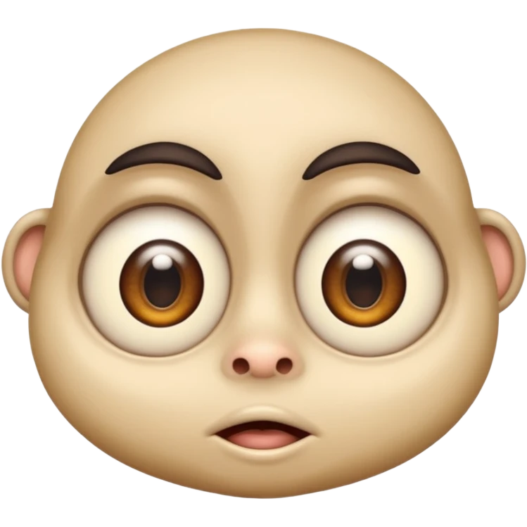 a crabadabadooda face, big eyes, small mouth loobadooba, consquinto  emoji