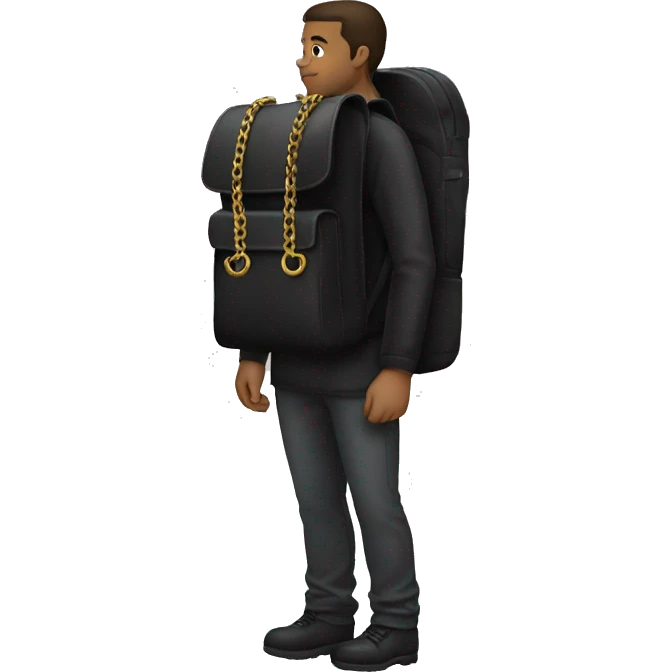 Black chain backpack emoji