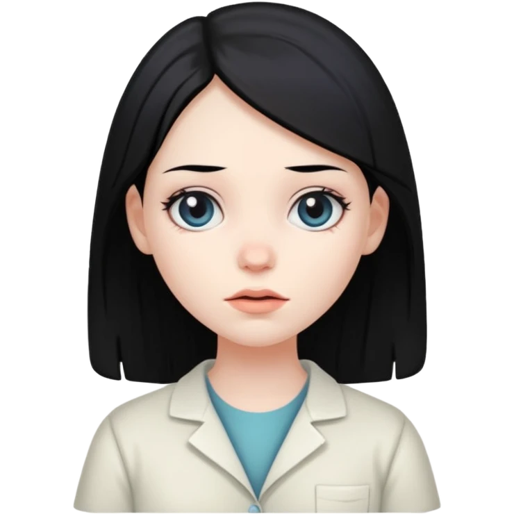 girl with black hair in psych ward  emoji