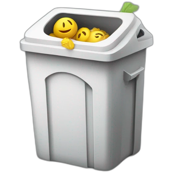Un chat mort dans une poubelles emoji