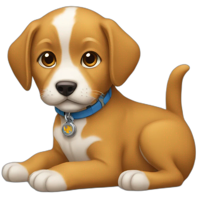 Un chat avec un chiot emoji