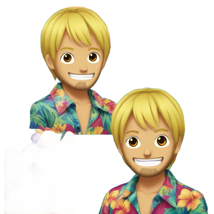 Sanji from One Piece in a Hawaiian shirt emoji