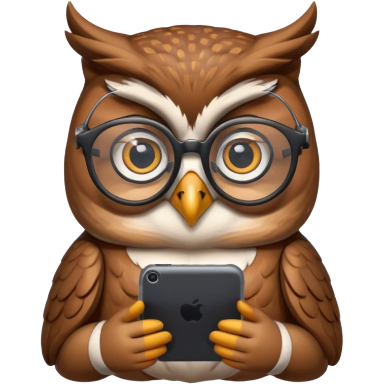 Generate a beautiful smart owl with a smart device emoji