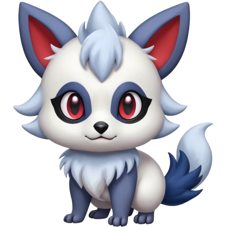 Cute furry flurry fuzzy adorable Absol-Zorua-Furret-Zangoose-Chinchilla-fusion-animal-Fakémon-hybrid-creature  emoji