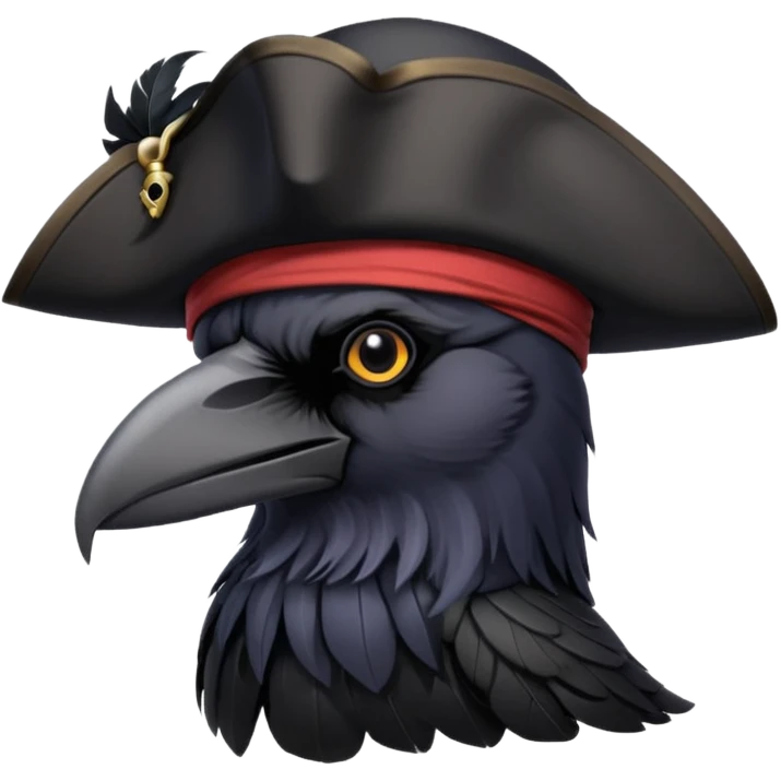 raven with a pirate hat emoji