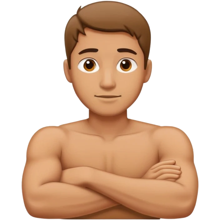 Man with arms crossed wrapped around his neck  emoji
