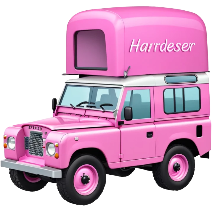 Pink Land Rover with hairdresser written on side  emoji