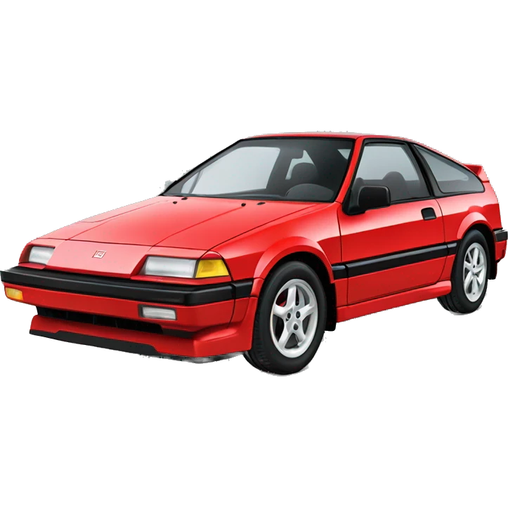89 red Honda crx si with aluminum wheels  emoji