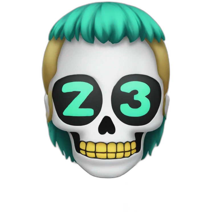 Skull emoji but Brook from one piece emoji
