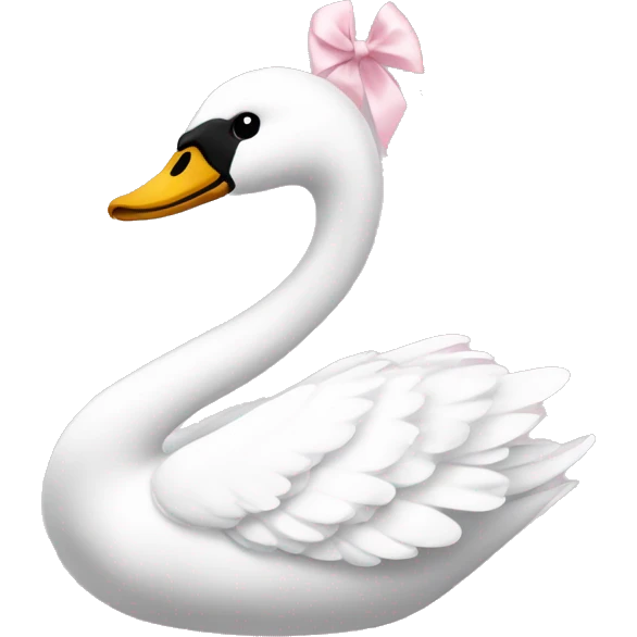 swan with light pink bow emoji