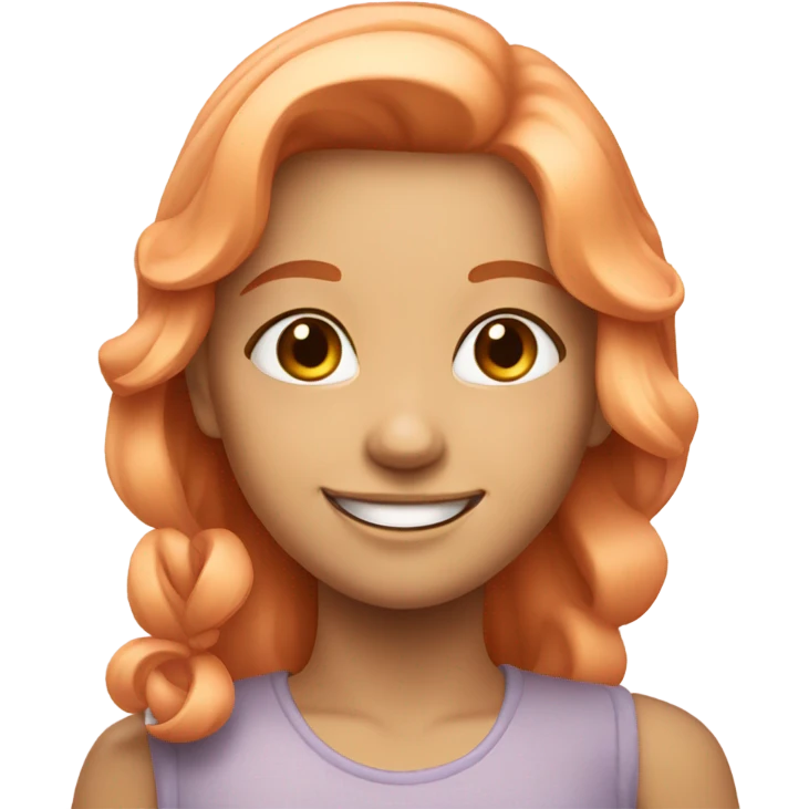 Pretty peach and smiling girl emoji
