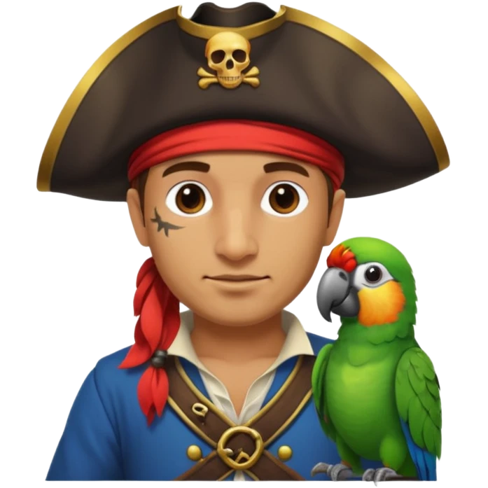 pirate and parrot emoji