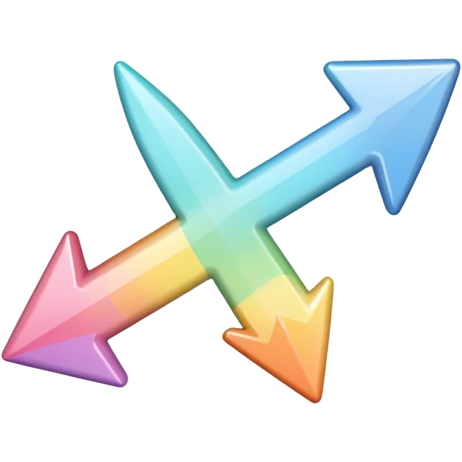Pastel rainbow arrow pointing left emoji