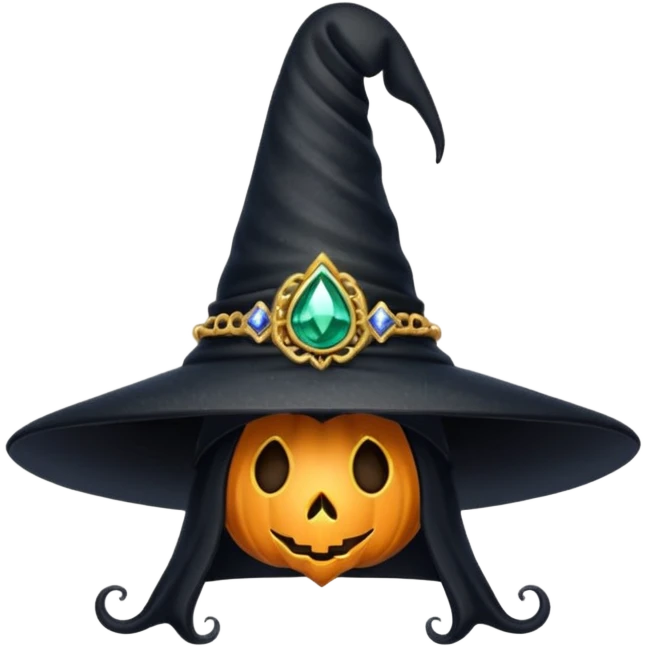 Glitter Black Hat of Witch Copas Symbol of Card emoji