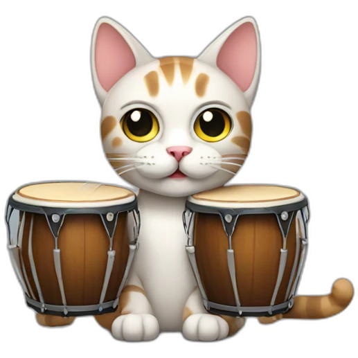cat with bongos emoji