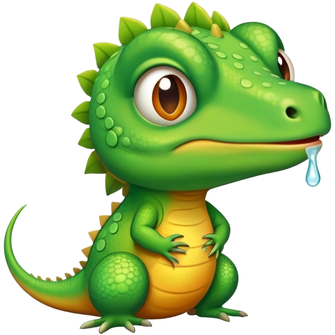 A lizard with a cold emoji