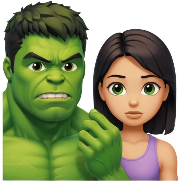 Hulk taking to a girl emoji