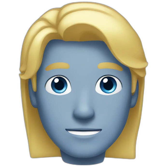 Man long blond hair with blue eyes emoji