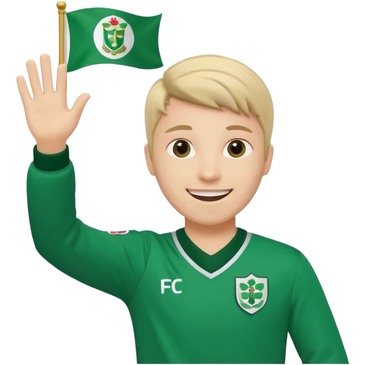 waving smiley with FC Groningen flag emoji
