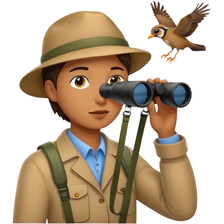 Bird-watching scene with binoculars in hands emoji