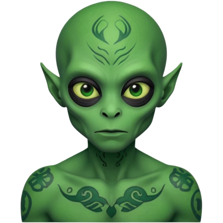 alien with tattoo all over his face   emoji