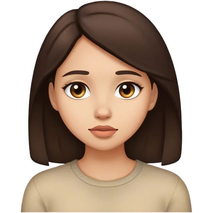 Brunette woman little shy emoji