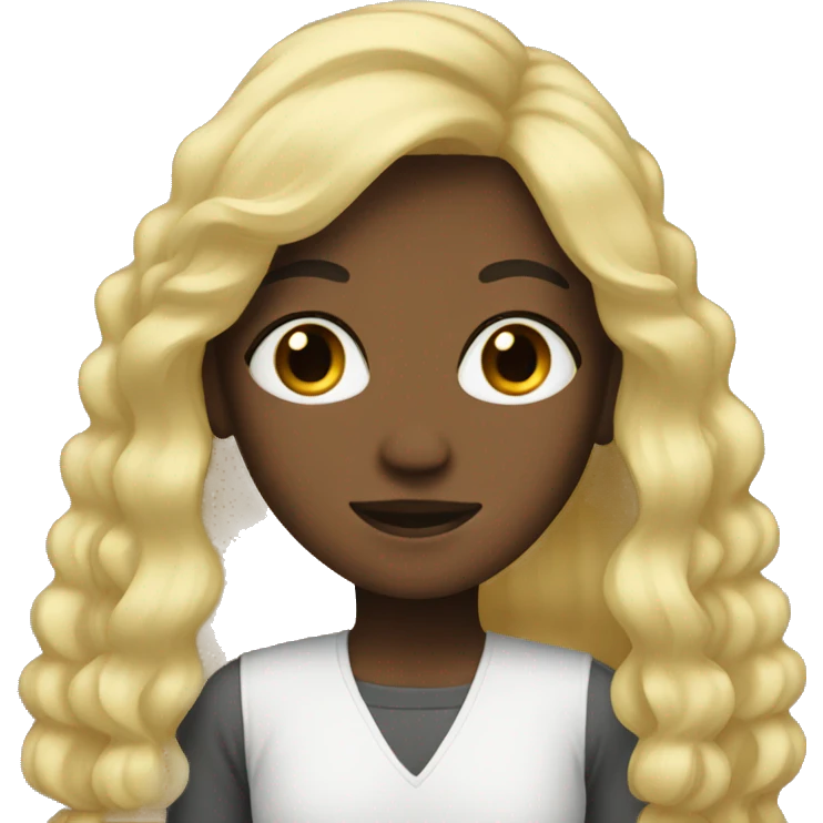 black and blonde hair emoji