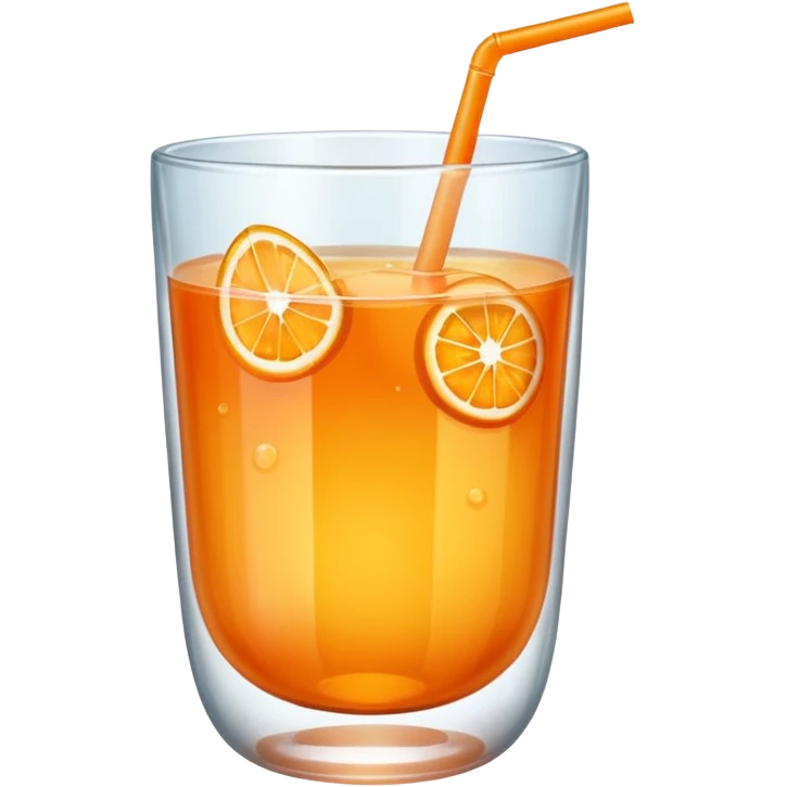 Orange drink, smooth glass cup emoji