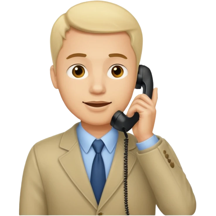ligth man calling on the phone emoji