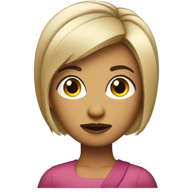 Woman with a short, asymmetrical ‘Karen’ hairstyle with the hair styled in a voluminous, side-swept bob, giving an annoyed expression and arms crossed. emoji