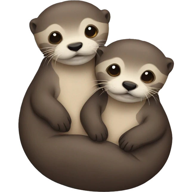 Two cuddling otters  emoji