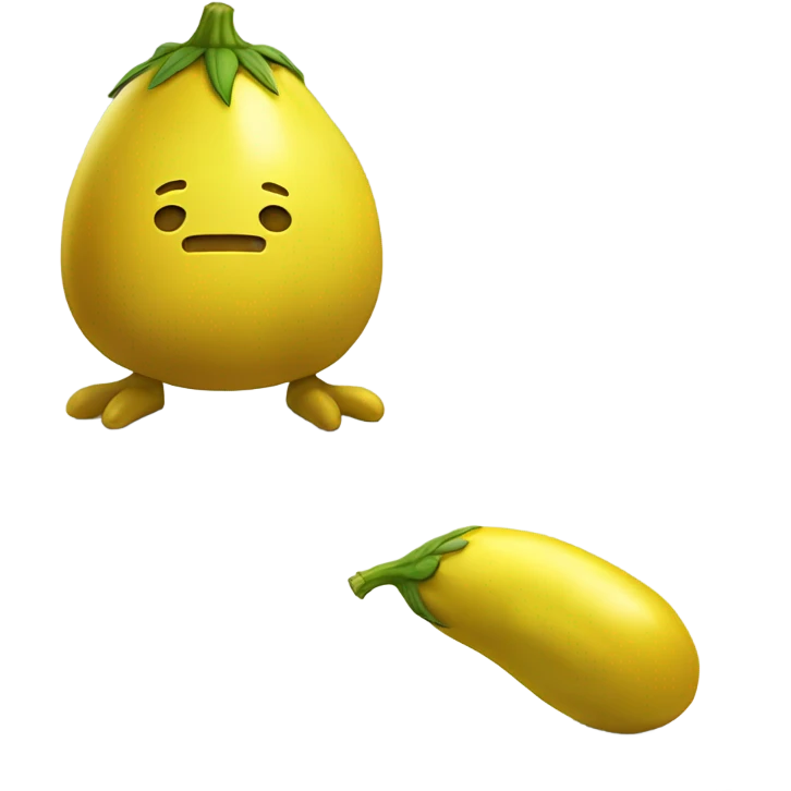 Yellow eggplant shaped as human  emoji