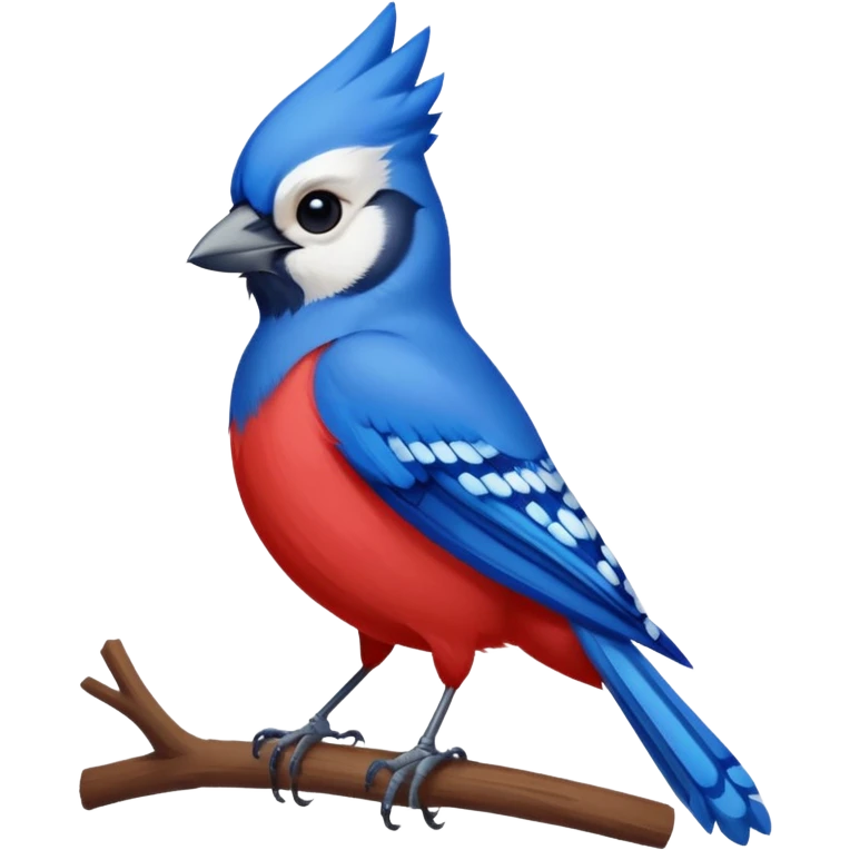 Stoic blue jay vs agitated red cardinal emoji