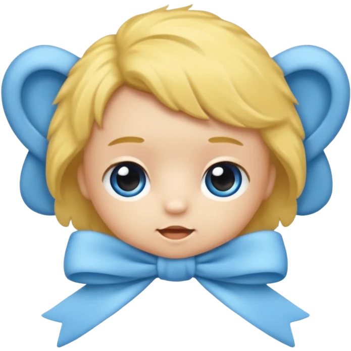 Mache einen coquette emoji ne babyblaue schleife ohne Gesicht nur eine Schleife kein Mensch  emoji