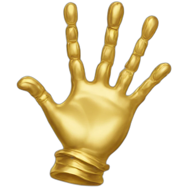 hand with gold rinfs emoji