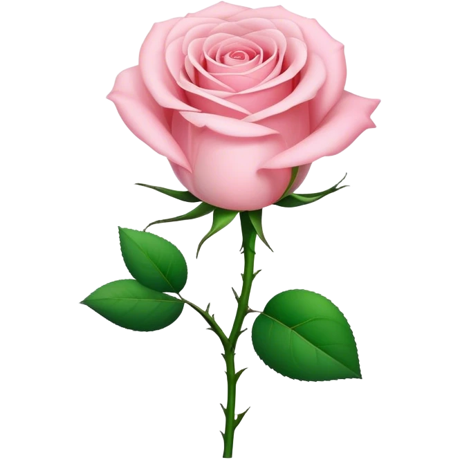 Light pink rose with stem  emoji