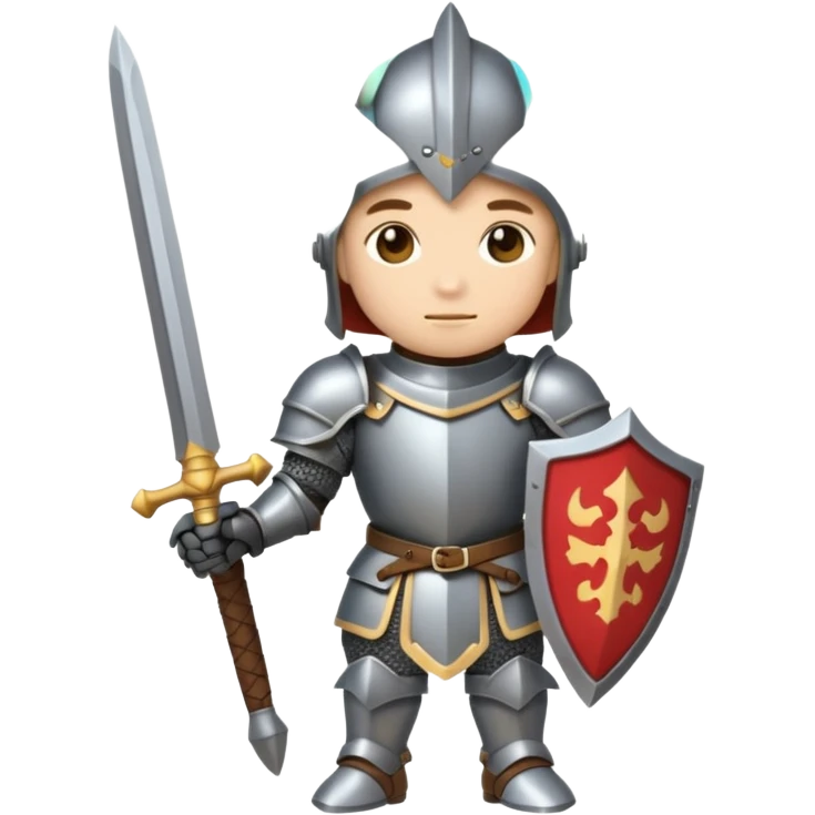 knight, no sword, chibi full body emoji
