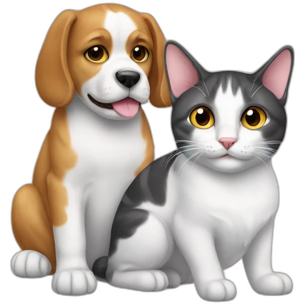Cat on dog emoji