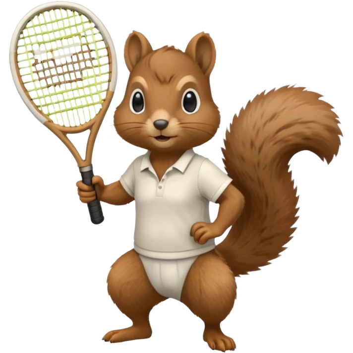  squirrel with pistol and tennis racket  emoji