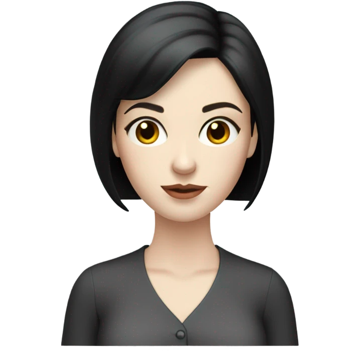 pale skin young woman with black bob in blouse emoji