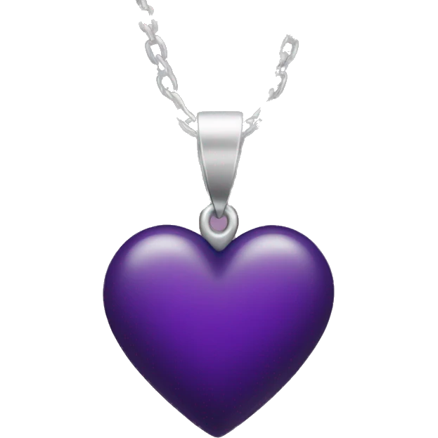 Necklace with dark purple heart emoji