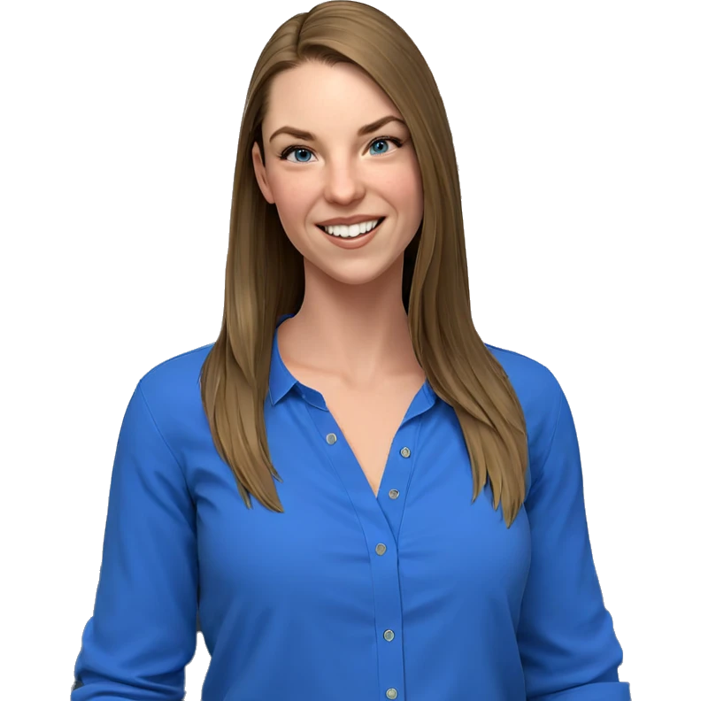 smiling girl in blue shirt emoji