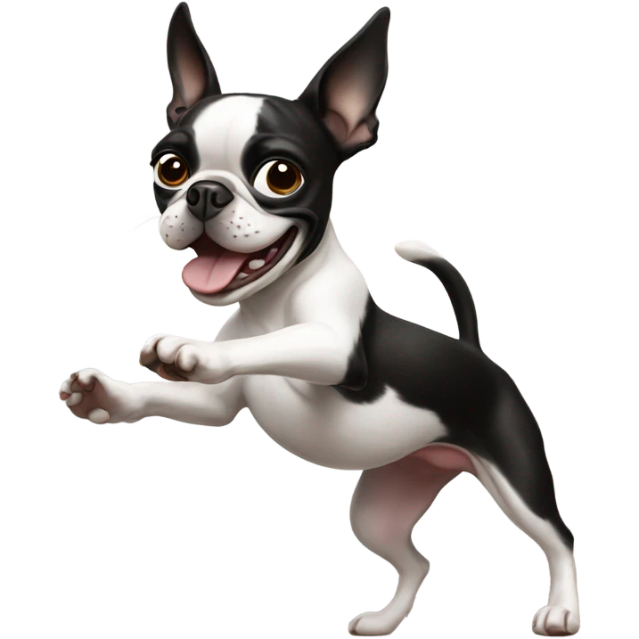 Boston Terrier dancing emoji