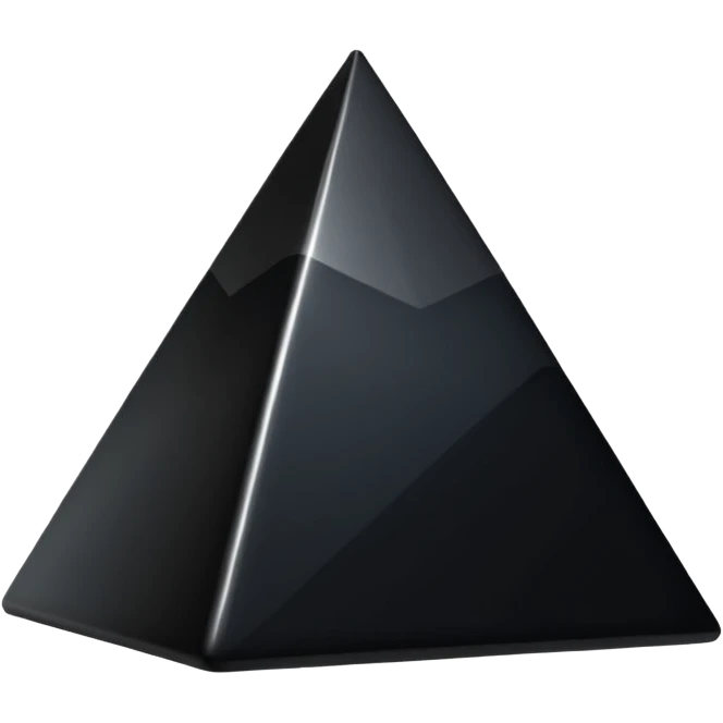 A black pyramid, glossy. emoji