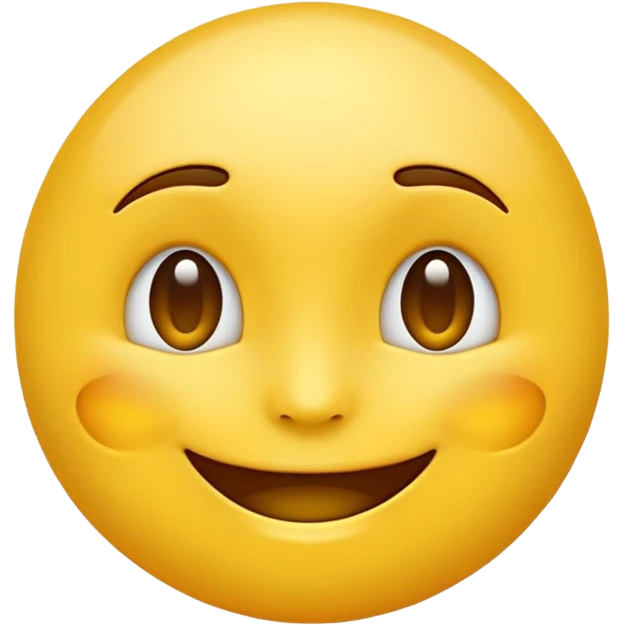 cheerful emoji-style face with gentle glow effect, inspired by Apple emoji emoji