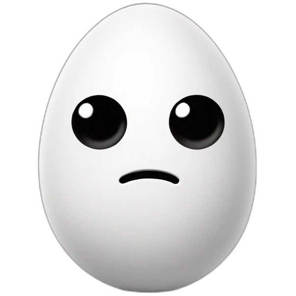 white egg with two eyes, two arms, and two legs (standing, io17, facing forward) white pants down at ankles mouth is a straight horizontal line emoji