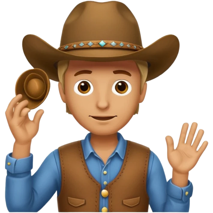 Cowboy emoji tipping hat emoji